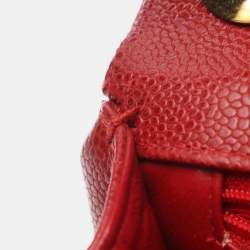 مملوكة مسبقًا Chanel Bias-Stitch Shoulder Bag In Grained Calfskin Leather Red