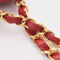 مملوكة مسبقًا Chanel Bias-Stitch Shoulder Bag In Grained Calfskin Leather Red