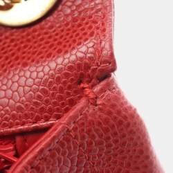 مملوكة مسبقًا Chanel Bias-Stitch Shoulder Bag In Grained Calfskin Leather Red