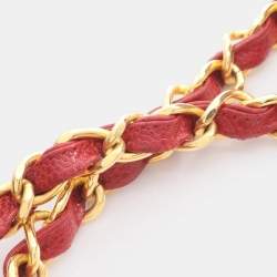 مملوكة مسبقًا Chanel Bias-Stitch Shoulder Bag In Grained Calfskin Leather Red