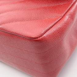 مملوكة مسبقًا Chanel Bias-Stitch Shoulder Bag In Grained Calfskin Leather Red