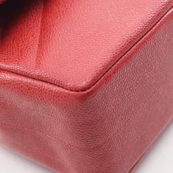 مملوكة مسبقًا Chanel Bias-Stitch Shoulder Bag In Grained Calfskin Leather Red