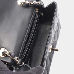 Pre Owned حقيبة كتف شانيل ميني ماتلاس جلد حملان أسود