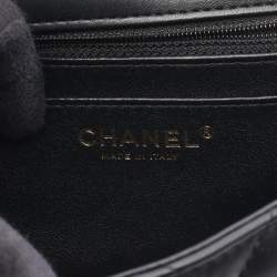 Pre Owned حقيبة كتف شانيل ميني ماتلاس جلد حملان أسود