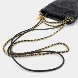 Pre Owned حقيبة شانيال 22 ميني ذات سلسلتين يد / كتف جلد أسود