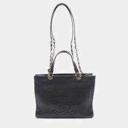 Pre Owned Chanel Coco Mark Shoulder Bag Leather Black