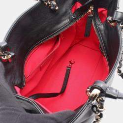 Pre Owned Chanel Coco Mark Shoulder Bag Leather Black