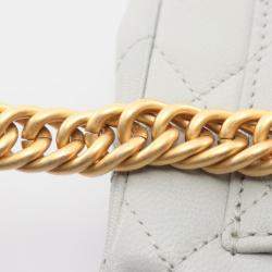 Pre Owned حقيبة شانيل سلسلة كتف ماتيلوسي جلد رمادي