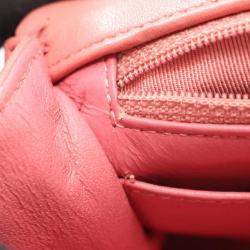 Pre Owned Chanel Matelasse Single Flap Shoulder Bag In Lambskin Leather Pink