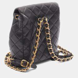 Pre Owned حقيبة ظهر شانيل ماتيلسي جلد حمل أسود