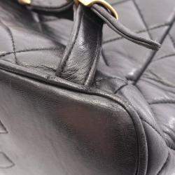 Pre Owned حقيبة ظهر شانيل ماتيلسي جلد حمل أسود