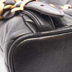 Pre Owned حقيبة ظهر شانيل ماتيلسي جلد حمل أسود