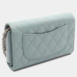 Pre Owned حقيبة كتف شانيل ماتيلاسي جلد العجل أخضر