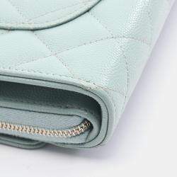 Pre Owned حقيبة كتف شانيل ماتيلاسي جلد العجل أخضر