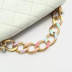 Pre Owned Chanel Matelasse Grey Lambskin Leather Shoulder Bag