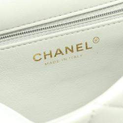 Pre Owned Chanel Matelasse Grey Lambskin Leather Shoulder Bag