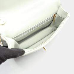 Pre Owned Chanel Matelasse Grey Lambskin Leather Shoulder Bag