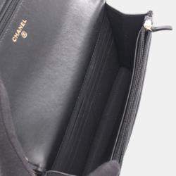 Pre Owned Chanel Matelasse Shoulder Bag Leather Black