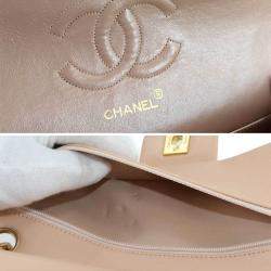 Pre Owned حقيبة كتف شانيل سلسلة ماتلاسي 25 جلد خروف بيج