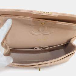 Pre Owned حقيبة كتف شانيل سلسلة ماتلاسي 25 جلد خروف بيج