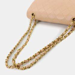 Pre Owned حقيبة كتف شانيل سلسلة ماتلاسي 25 جلد خروف بيج