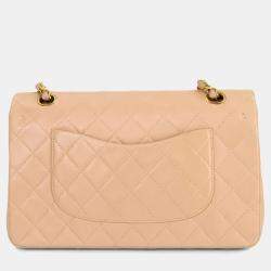 Pre Owned حقيبة كتف شانيل سلسلة ماتلاسي 25 جلد خروف بيج