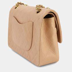 Pre Owned حقيبة كتف شانيل سلسلة ماتلاسي 25 جلد خروف بيج