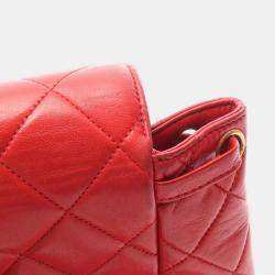 مملوكة مسبقًا Chanel Matelasse Backpack Bag In Lambskin Leather Red