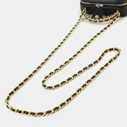 Pre Owned حقيبة شانيل ماتيلاسي سلسلة كتف باللون الأسود من جلد الخراف