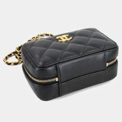 Pre Owned حقيبة شانيل ماتيلاسي سلسلة كتف باللون الأسود من جلد الخراف