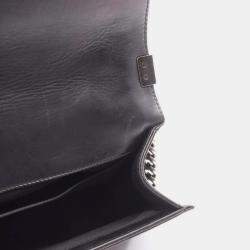 Pre Owned Chanel Boy Black Lambskin Leather Shoulder Bag