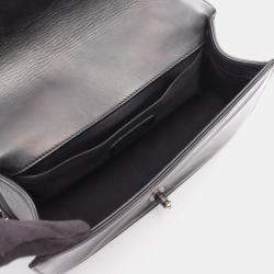 Pre Owned Chanel Boy Black Lambskin Leather Shoulder Bag