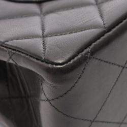 Pre Owned حقيبة كتف حقيبة شانيل ديكا ماتيلسي 30 رفرف واحد جلد خروف أسود.