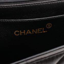 Pre Owned حقيبة كتف حقيبة شانيل ديكا ماتيلسي 30 رفرف واحد جلد خروف أسود.