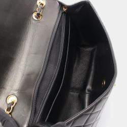 Pre Owned حقيبة كتف حقيبة شانيل ديكا ماتيلسي 30 رفرف واحد جلد خروف أسود.