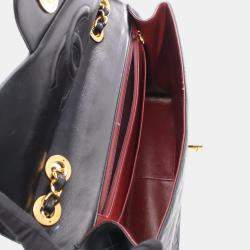 مملوكة مسبقًا Chanel Deca Matelasse 34 Single Flap Shoulder Bag In Lambskin Leather Black