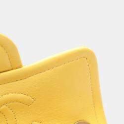 Pre Owned حقيبة كتف شانيل ماتلاسه جلد العجل أصفر