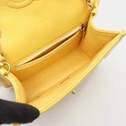 Pre Owned حقيبة كتف شانيل ماتلاسه جلد العجل أصفر