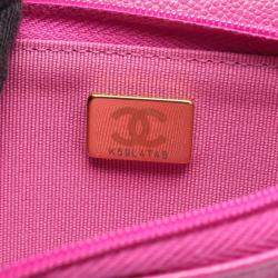 Pre Owned حقيبة شانيل ماتلاسي وردية جلد كافيار محبب على الكتف