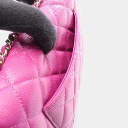 Pre Owned حقيبة شانيل ماتلاسي وردية جلد كافيار محبب على الكتف