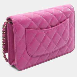 Pre Owned حقيبة شانيل ماتلاسي وردية جلد كافيار محبب على الكتف