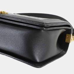 مملوكة مسبقًا حقيبة كتف كبيرة شانية بوي شانية بسلسلة سوداء جلد خروف