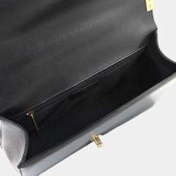 مملوكة مسبقًا حقيبة كتف كبيرة شانية بوي شانية بسلسلة سوداء جلد خروف