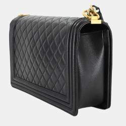 مملوكة مسبقًا حقيبة كتف كبيرة شانية بوي شانية بسلسلة سوداء جلد خروف