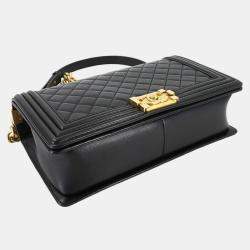 مملوكة مسبقًا حقيبة كتف كبيرة شانية بوي شانية بسلسلة سوداء جلد خروف