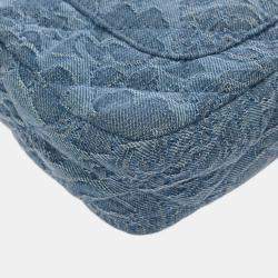 Pre Owned Chanel Matelasse Mini Flap Bag Blue Denim