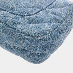 Pre Owned Chanel Matelasse Mini Flap Bag Blue Denim