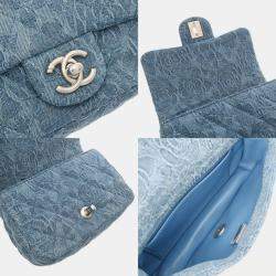 Pre Owned Chanel Matelasse Mini Flap Bag Blue Denim