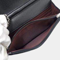 Pre Owned Chanel Matelasse Black Caviar Leather Wallet on Chain