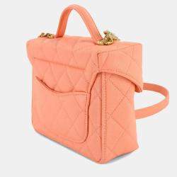 Pre Owned Chanel Matelasse 2-Way Hand Chain Shoulder Bag In Pink Caviar Skin